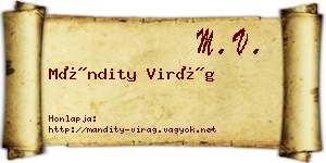 Mándity Virág névjegykártya